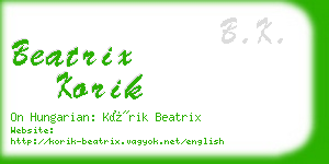 beatrix korik business card